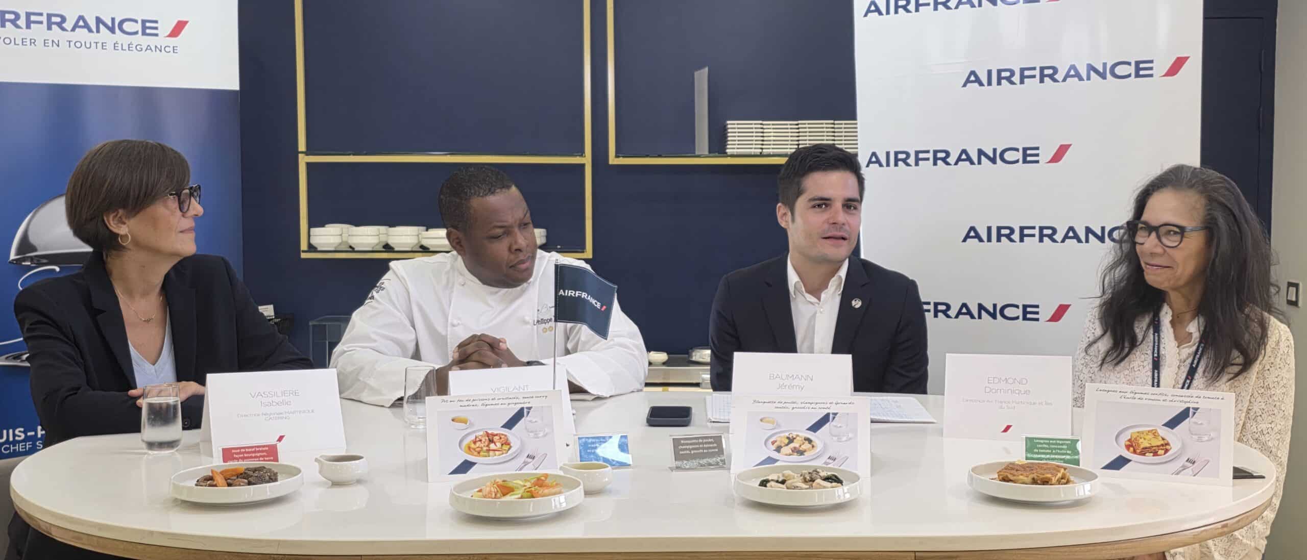 Presentation of the new Air France Business menu in Fort-de-France with the chef and teams